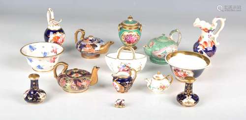 A mixed group of miniature porcelain table and decorative wa...