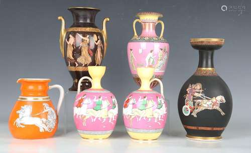 A group of pottery, decorated after the antique in Attic sty...