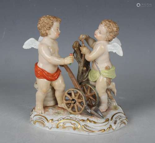 A Meissen figure group representing Agriculture, late 19th c...