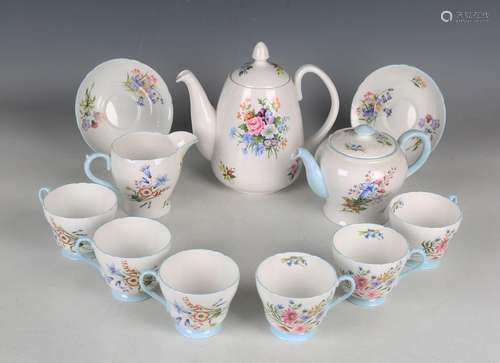 A Shelley Wild Flowers pattern part tea service, comprising ...