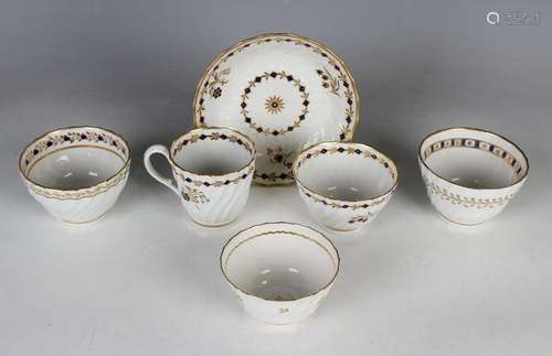 A Worcester porcelain trio, circa 1790, spirally fluted and ...