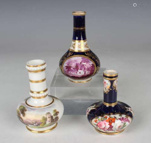 A Derby porcelain scent bottle or diminutive vase, circa 182...