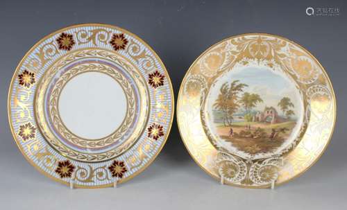 A Derby porcelain plate, circa 1815, painted with a titled l...