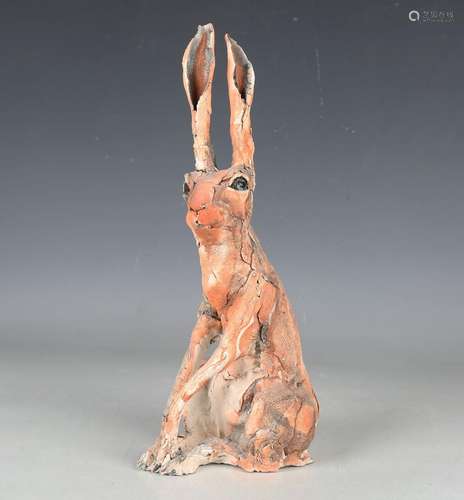 An Ostinelli & Priest pottery model of a hare, contempor...