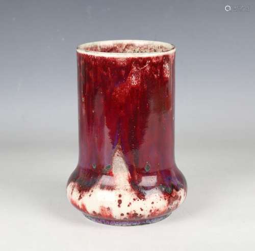 A Ruskin high-fired vase, circa 1933, the low-bellied cylind...