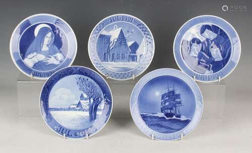 A set of ten Royal Copenhagen Christmas collector's plates, ...