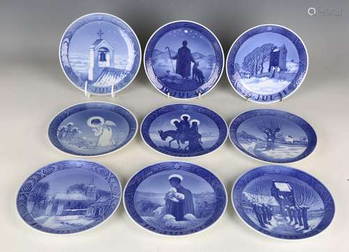 A set of ten Royal Copenhagen Christmas collector's plates 1...