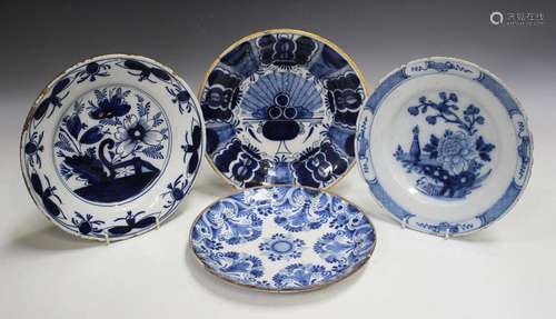 A Dutch Delft chinoiserie plate, early 18th century, painted...