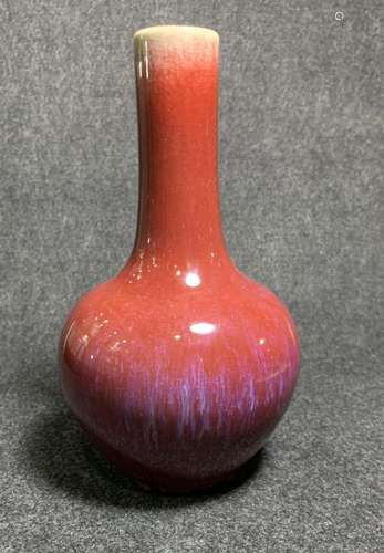 RED GROUND FAMBE GLAZED CELESTIAL VASE