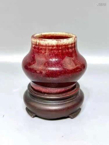 RED GROUND FAMBE GLAZED WATER POT