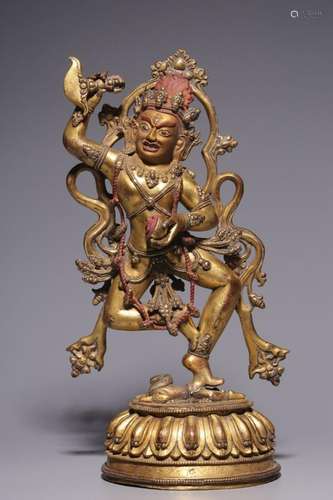 GLIT BRONZE FIGURINE OF VAJRAYOGINI