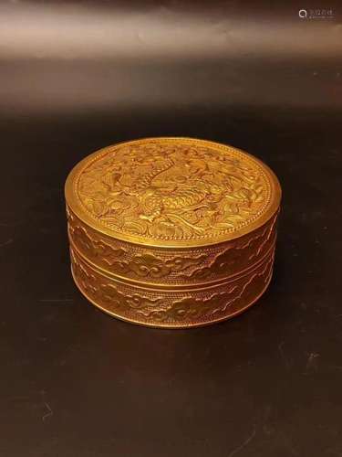 GILT BRONZE DRAGON TRINKET BOX