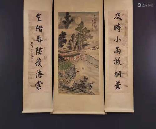 FENG CHAORAN, PAINTING AND CALLIPRAPHY COUPLET