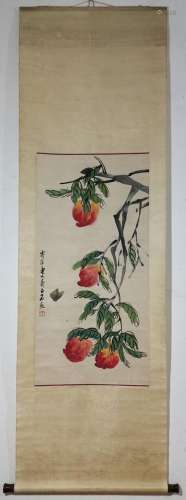 QI BAISHI, BUTTERFLY AND FRUITS