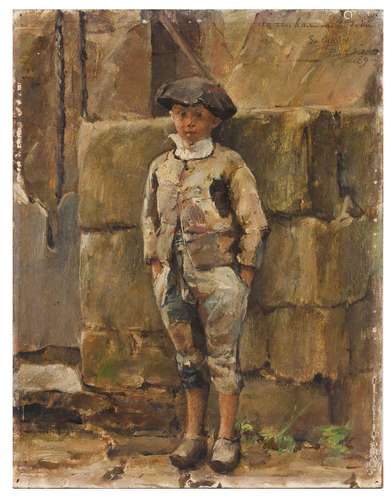 Veloso Salgado (1864-1945) A portrait of a boy