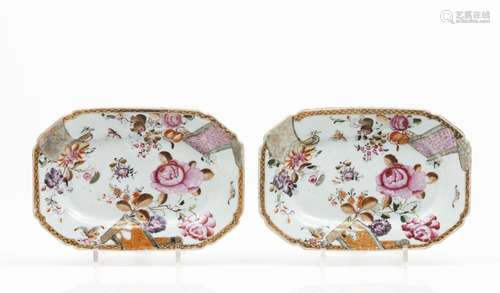 A pair of octagonal serving platters