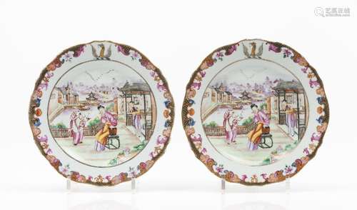 A pair of armorial deep plates