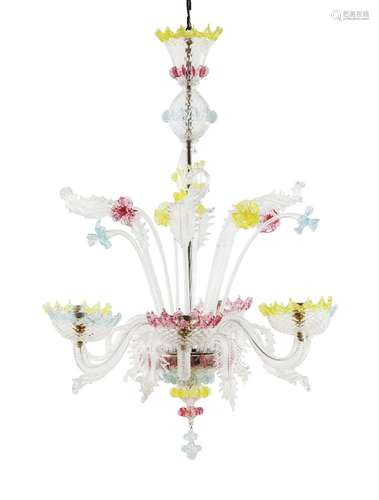 A six branch Venetian chandelier