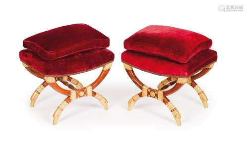 A pair of Empire style stools