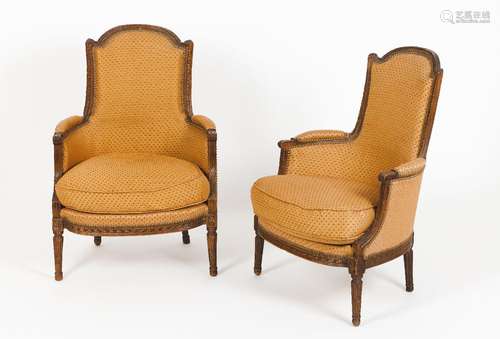 A pair of Louis XVI bergères