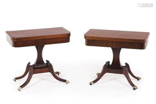 A pair of Regency style  games tables