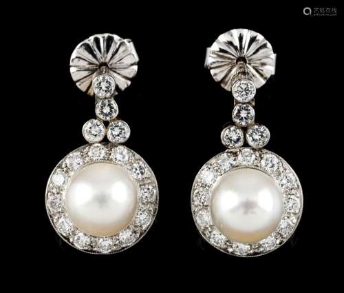 A pair of drop earrings<br />
