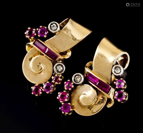 A pair of Art Deco earrings