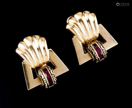 A pair of Art Deco earrings