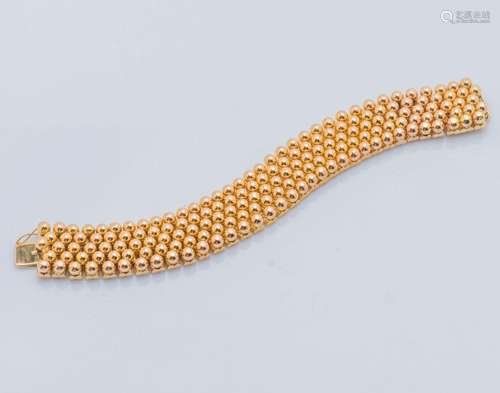 Bracelet ruban articulé en or jaune 18 carats (750 ‰) compos...