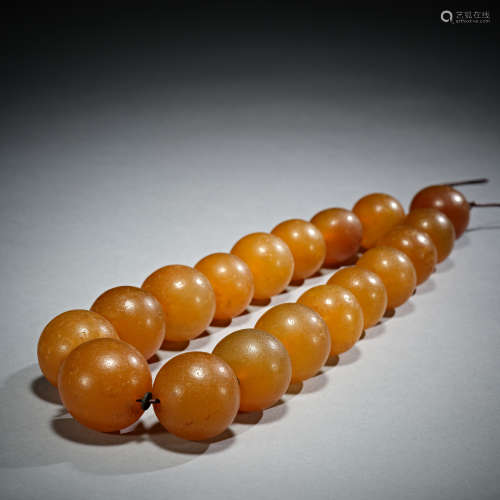 Big agate beads necklace,Liao dynasty