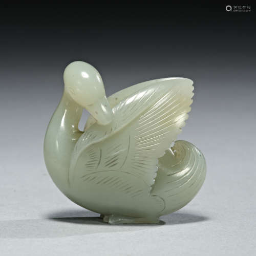 A jade carving of wild goose,Liao dynasty
