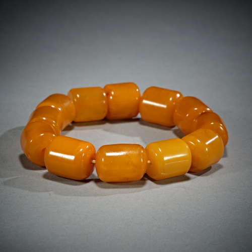 Natural amber beads bracelet,12 beads,diameter 14mm