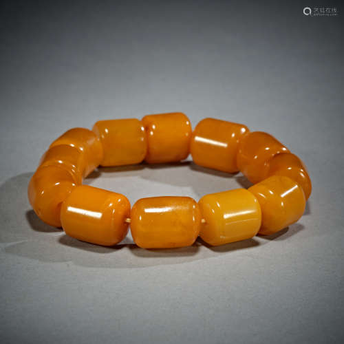 Natural amber beads bracelet,12 beads,diameter 14mm