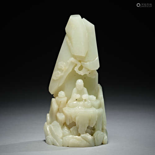 A jade 'seated luohan' mountain ,Qing dynasty