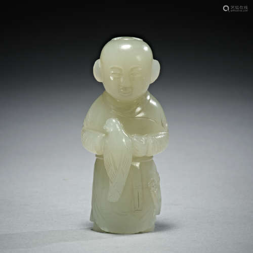 A jade figure of a boy, Qing dynasty