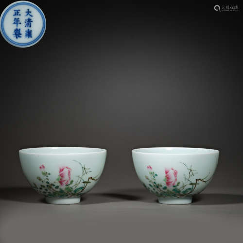 A pair of famille-rose 'floral' bowl,Yongzheng,Qing dynasty