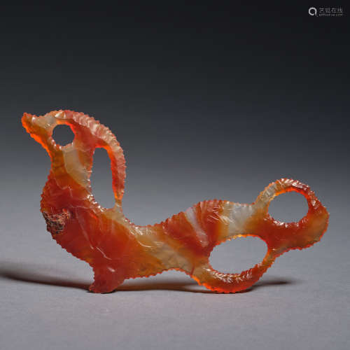 An agate 'legendary beast' carving Neolithic period, Hongsha...