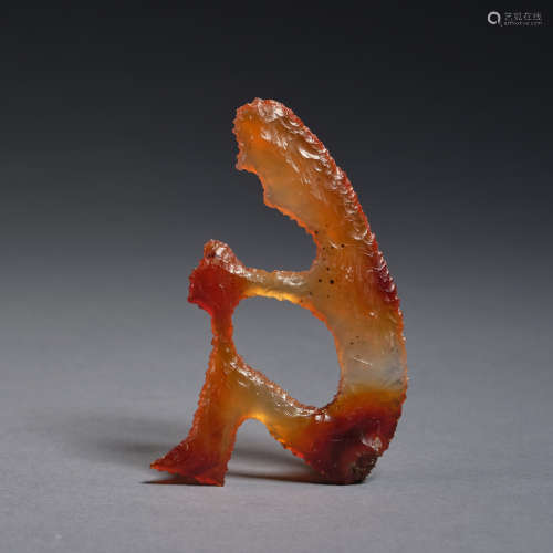 An agate figure carving Neolithic period, Hongshan culture