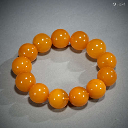 Natural amber beads bracelet,13 beads,diameter 16mm