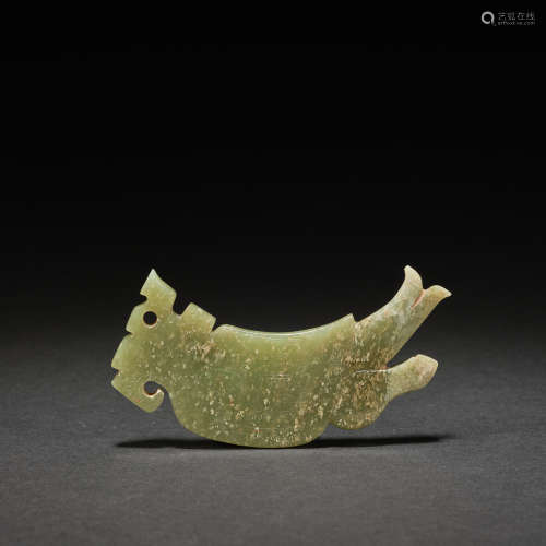 A jade‘bird’pendant,Warring States