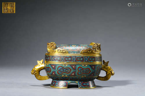 A cloisonné enamel and gilt-bronze incense burner,Qianlong,Q...