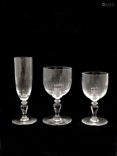 BACCARAT, service de verres à pied en cristal modèle "R...