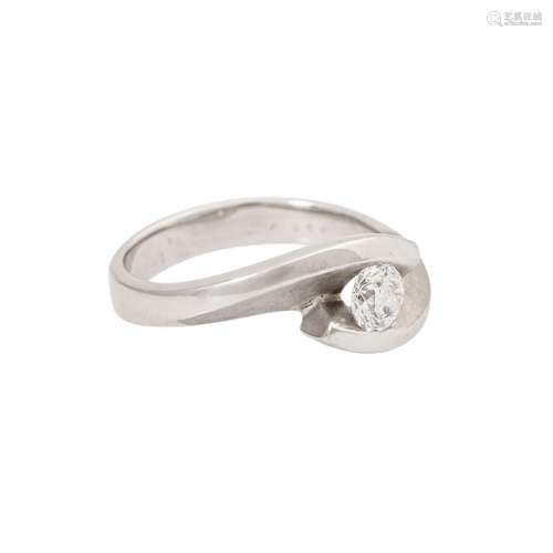 Solitärring mit Brillant ca. 0,5 ct, ca. WEISS (H)/SI,