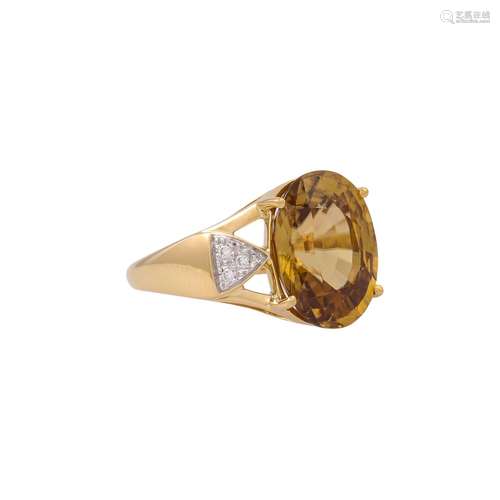 Ring mit gelbem Zirkon ca. 11,1ct.