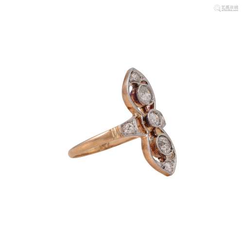 Art Déco Ring mit Altschliffdiamanten, zus. ca. 0,5 ct,