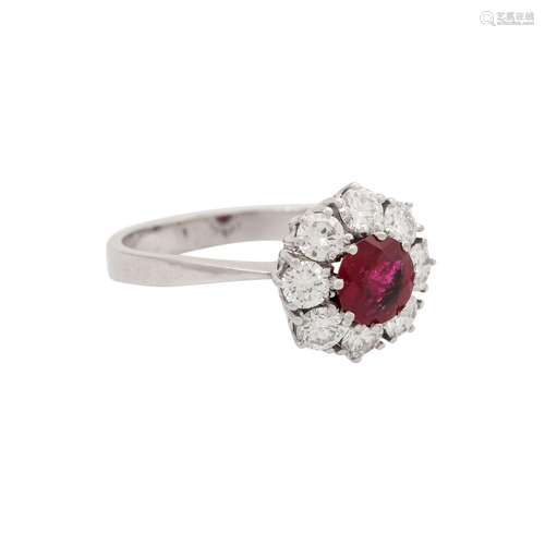 Klassischer Ring mit Rubin ca. 1,10ct,