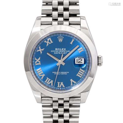 ROLEX Datejust 41 "Azzuro Blue", Ref. 126300-0017....