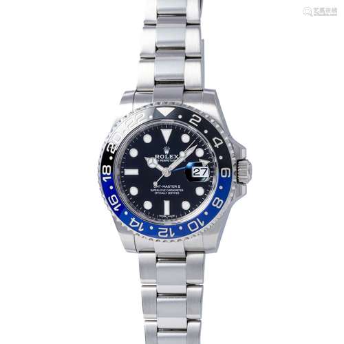 ROLEX GMT-Master II "Batman", Ref. 116710BLNR. Arm...