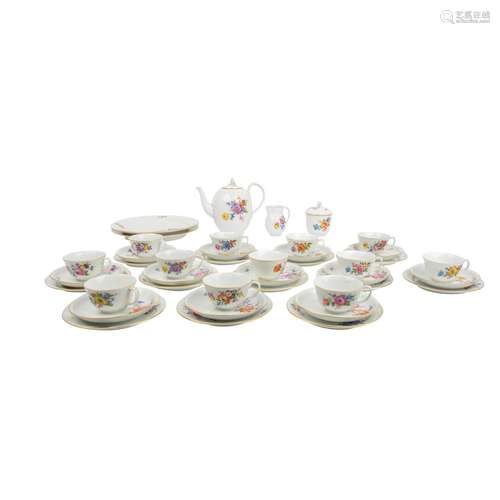 MEISSEN Teeservice f. 12 Personen 'Bunte Blume', 1. Wahl, 20...