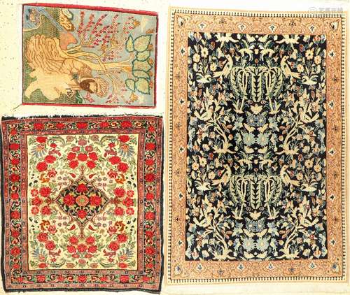 3 lots, Persia, approx. 50 years, wool on